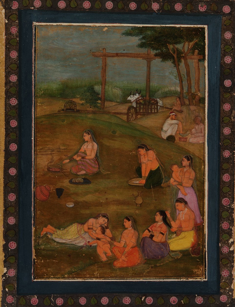 एक गाँव का दृश्य द्वारा अज्ञात कलाकार