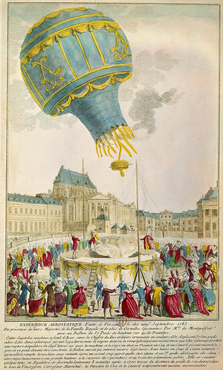19/09/1783 को वर्साय पेरिस में भाइयों मोंटगॉल्फियर का अनुभव। बी एन द्वारा अज्ञात कलाकार