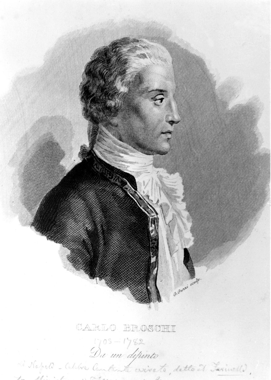 फ़ारिनेली (कार्लो ब्रोस्ची, डीआईटी; 1705 - 1782)। द्वारा अज्ञात कलाकार