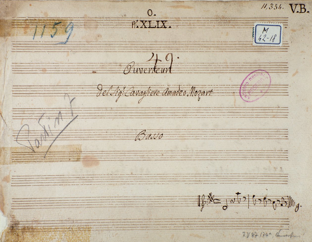 मिथ्रिडेट का पहला पृष्ठ, पोंट के राजा, मोजार्ट द्वारा ओपेरा (1770) द्वारा अज्ञात कलाकार