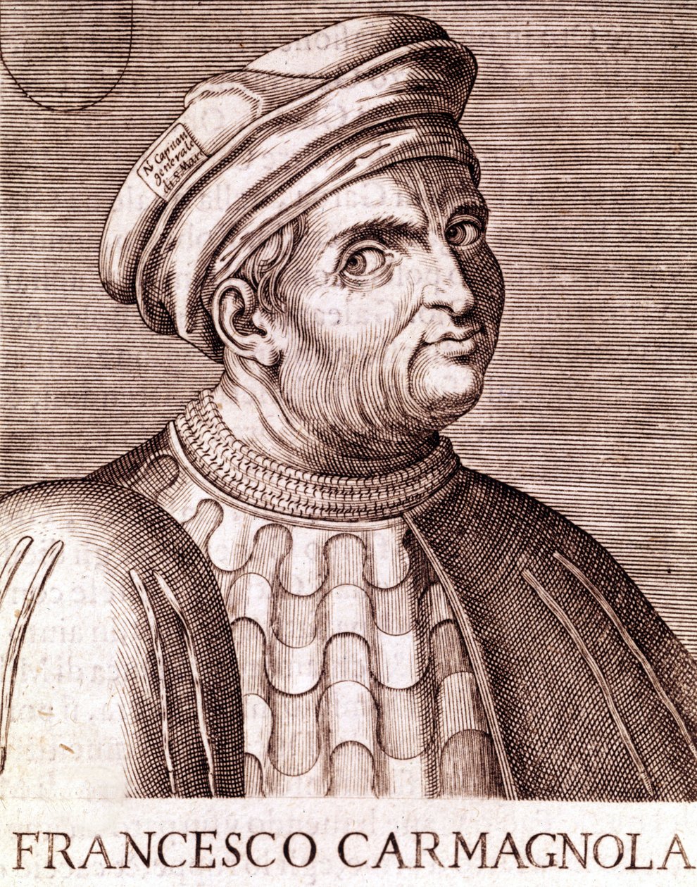 Carmagnola Condottiere इतालवी की फ्रांसेस्को बुसोन गणना (वेनिस 1432 में Carmagnola 1385)। द्वारा अज्ञात कलाकार