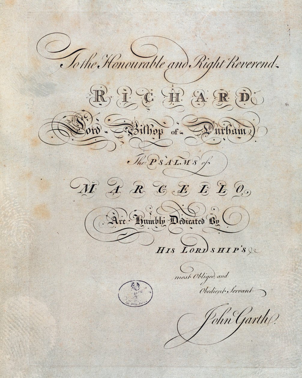 Benedetto Marcello द्वारा "" स्तोत्र "" के सामने द्वारा अज्ञात कलाकार