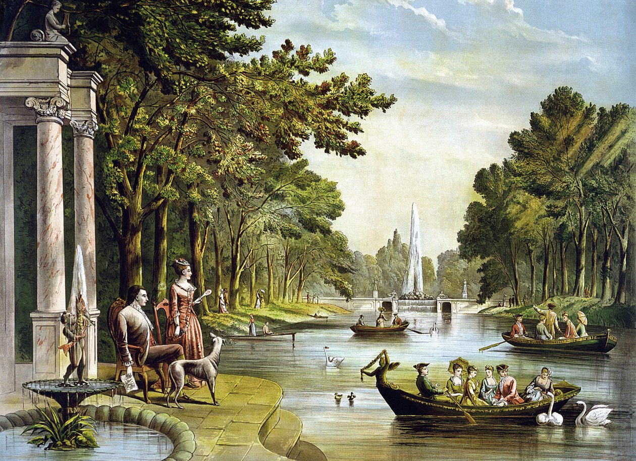 जनरल ला फेयेट (लाफायेट) (1757 - 1834) अपने ग्रीष्मकालीन निवास में। द्वारा अज्ञात कलाकार