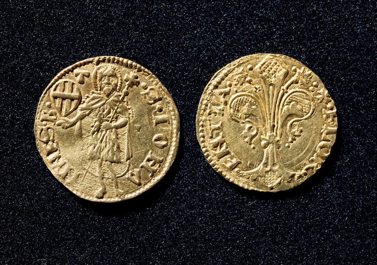 गोल्ड गिल्डर। 1250-1300 बार्गेलो राष्ट्रीय संग्रहालय फ्लोरेंस द्वारा अज्ञात कलाकार