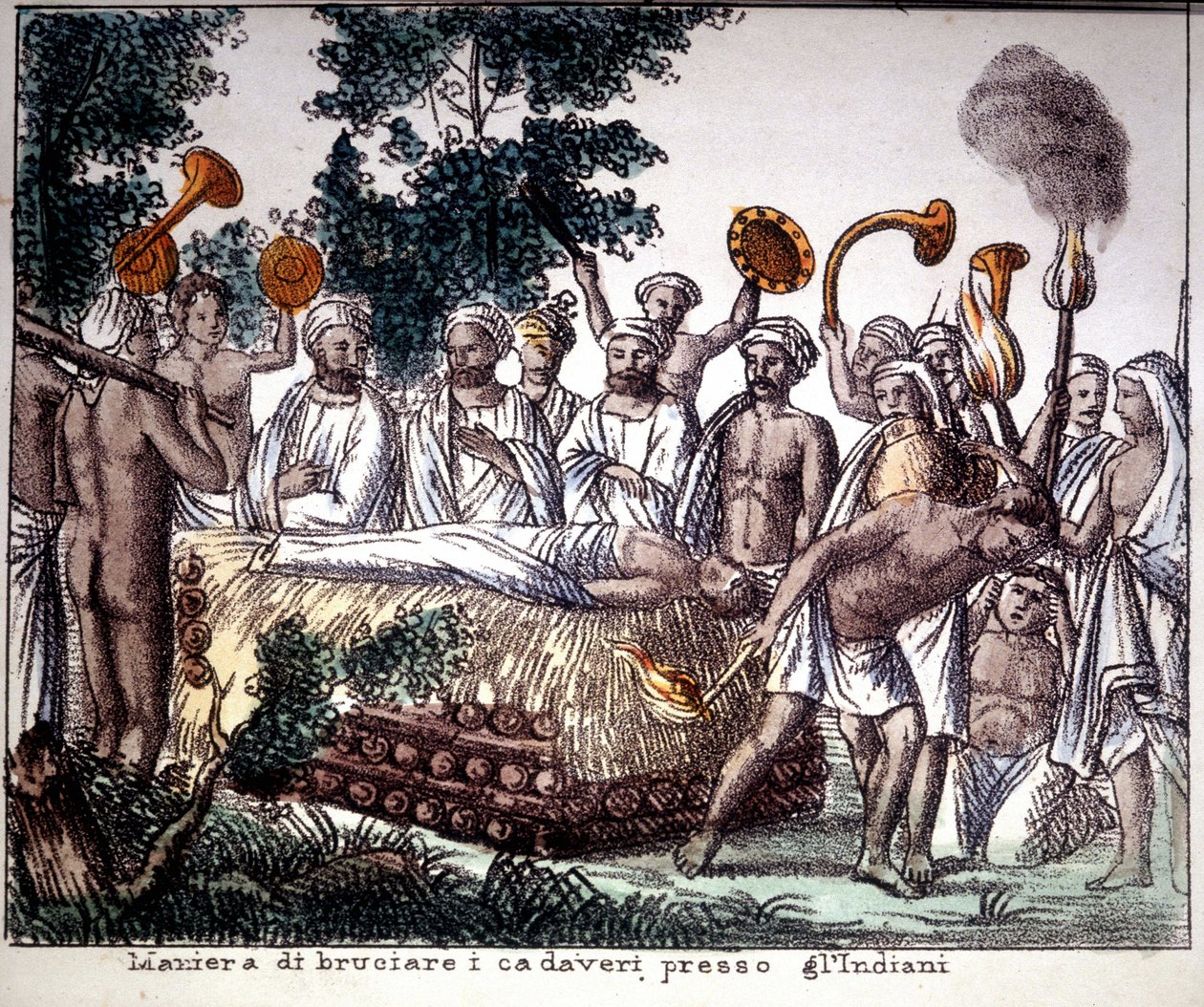 हिंदू धर्म: श्मशान दृश्य। निजी कॉल. द्वारा अज्ञात कलाकार