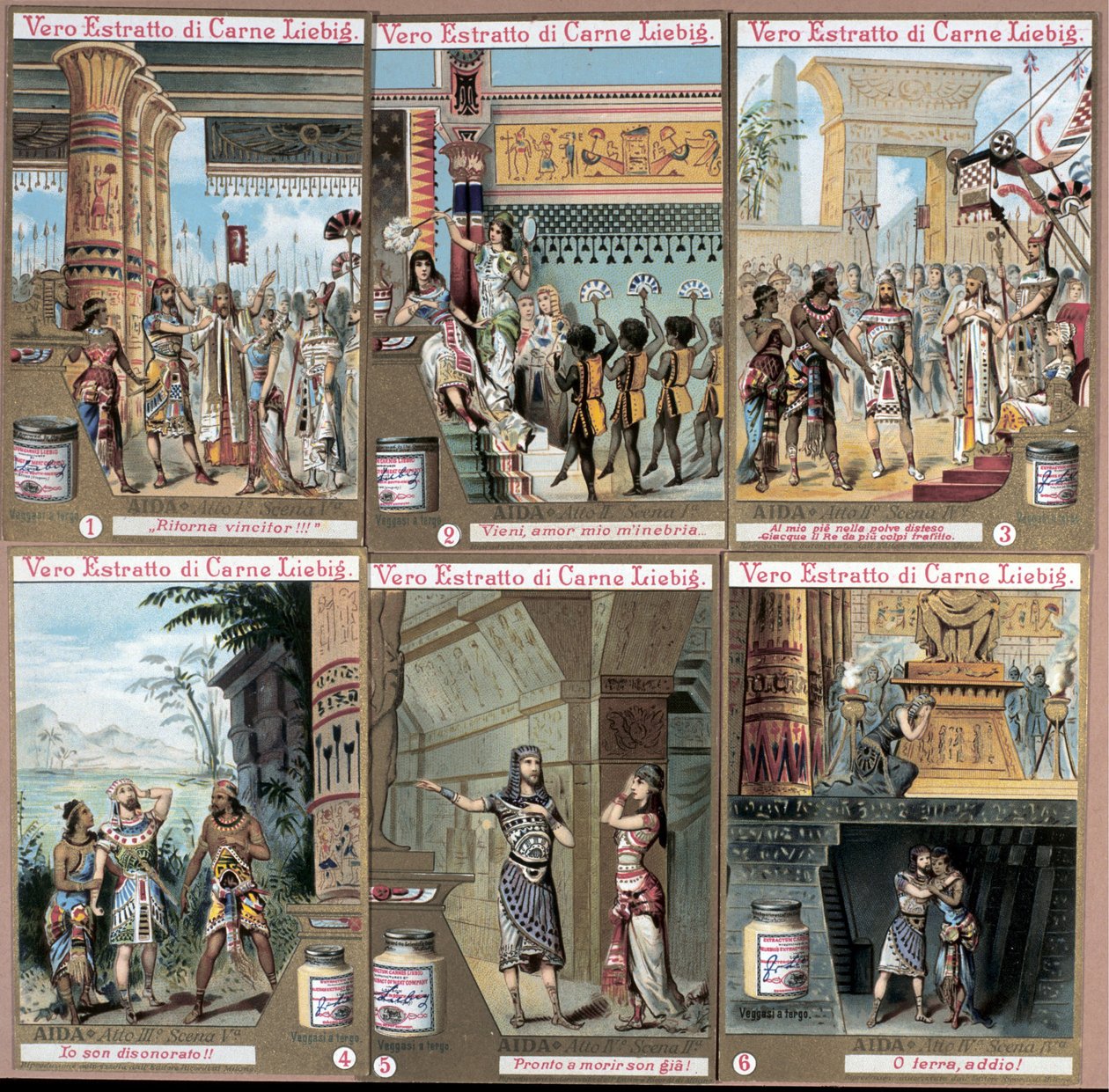 इतालवी संगीतकार ग्यूसेप वर्डी (1813-1901) द्वारा ओपेरा "" ऐडा "के लिए चित्रण। 19वीं सदी के उत्तरार्ध का क्रोमोलिथोग्राफ। द्वारा अज्ञात कलाकार