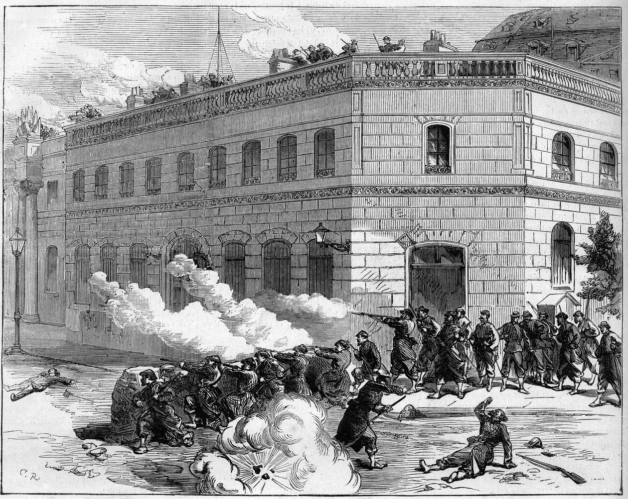 1871 में ला कम्यून डी पेरिस। फेडेरेस (कम्युनर्ड्स) द्वारा एलिसी पैलेस की रक्षा। द्वारा अज्ञात कलाकार