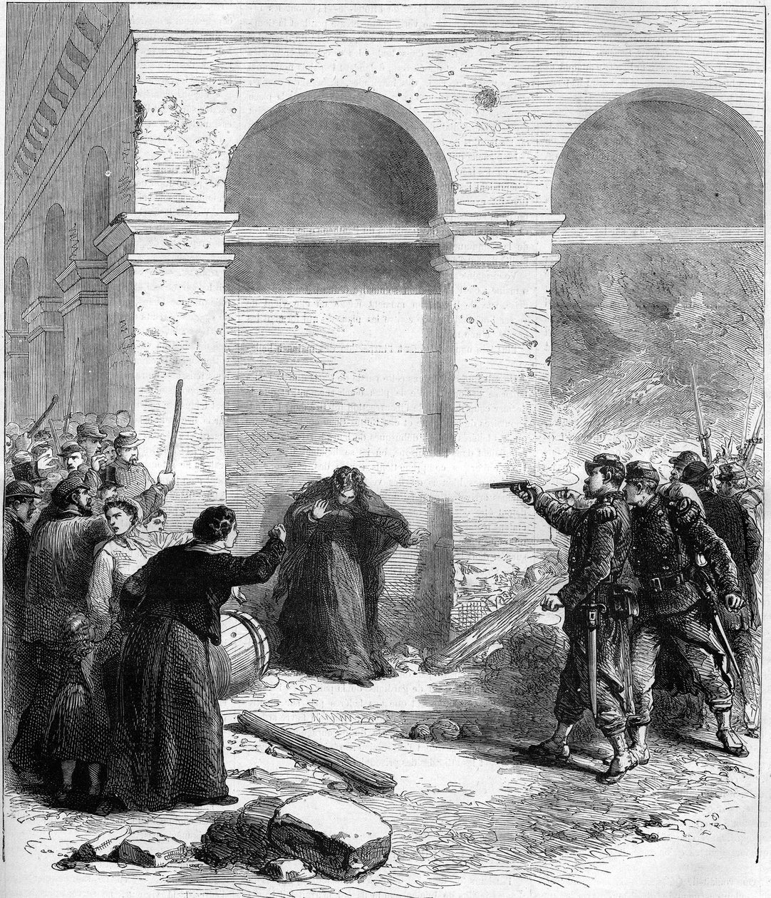 1871 में ला कम्यून डे पेरिस। पेट्रोलियम सरप्राइज रुए डे रिवोली। द्वारा अज्ञात कलाकार