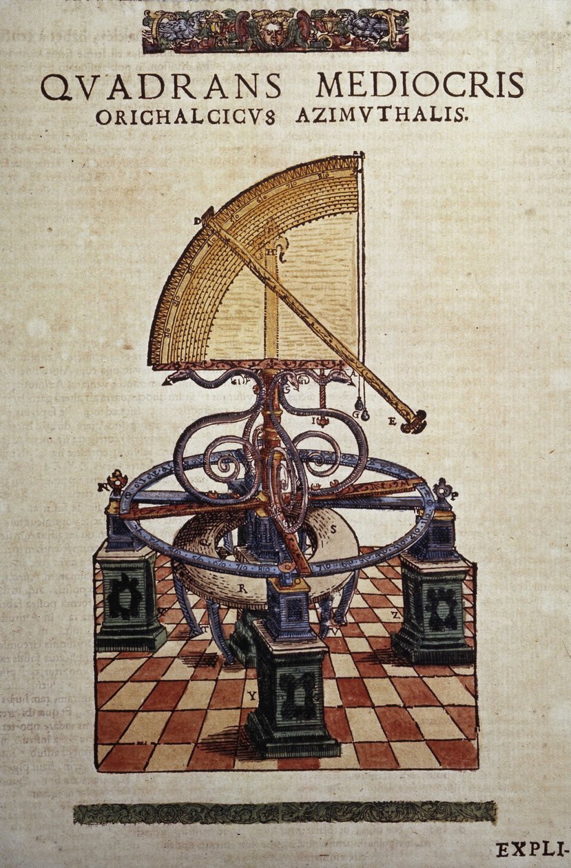 टाइको ब्राहे (1546 - 1601), वैंड्सबेक द्वारा ""इंस्टीट्यूट एस्ट्रोनॉमी" में ले क्वाड्रंट अज़ीमुटल द्वारा अज्ञात कलाकार