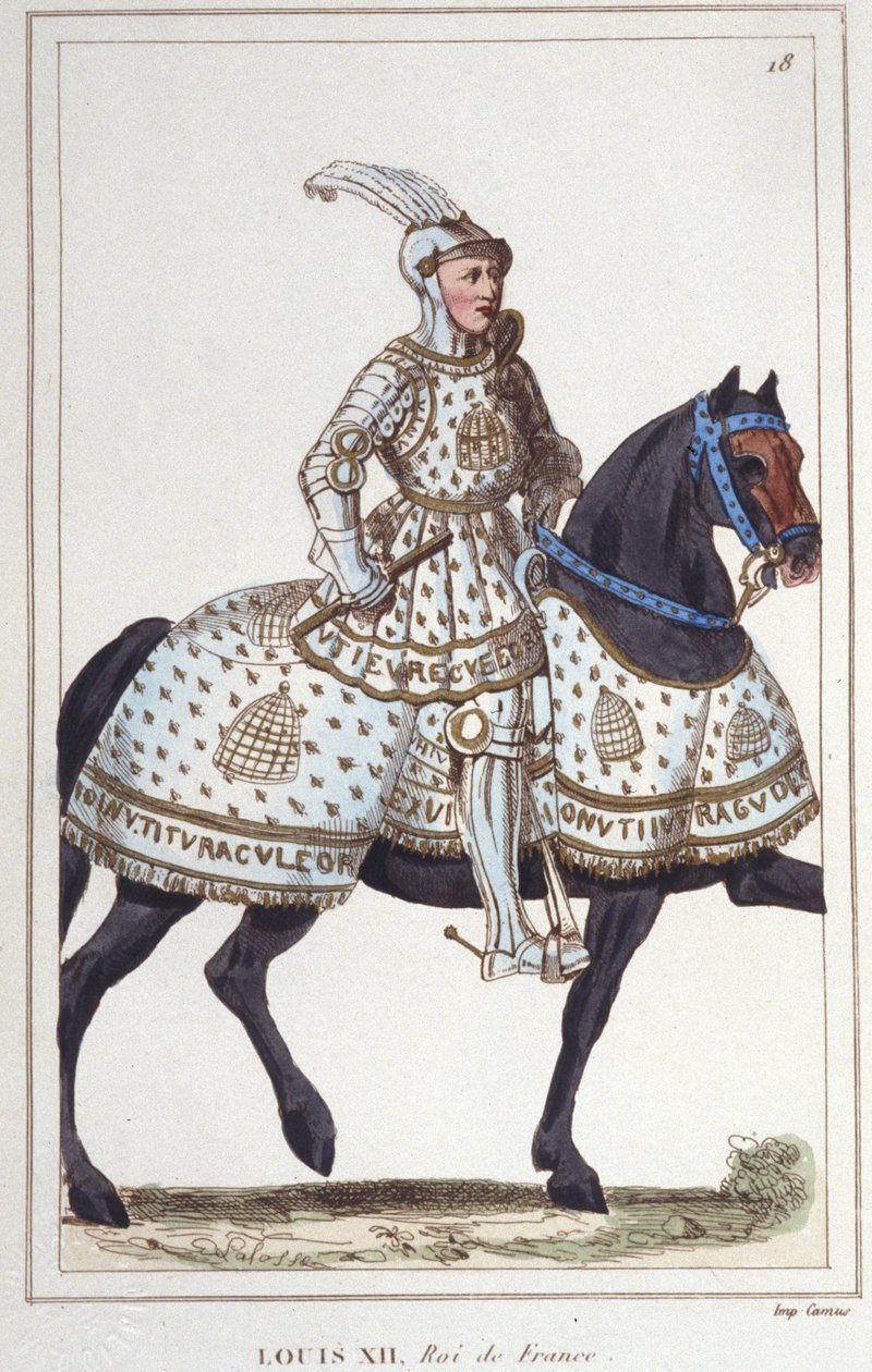 लुई XII (1462 -1515), फ्रांस के राजा 1830 की उत्कीर्ण द्वारा अज्ञात कलाकार