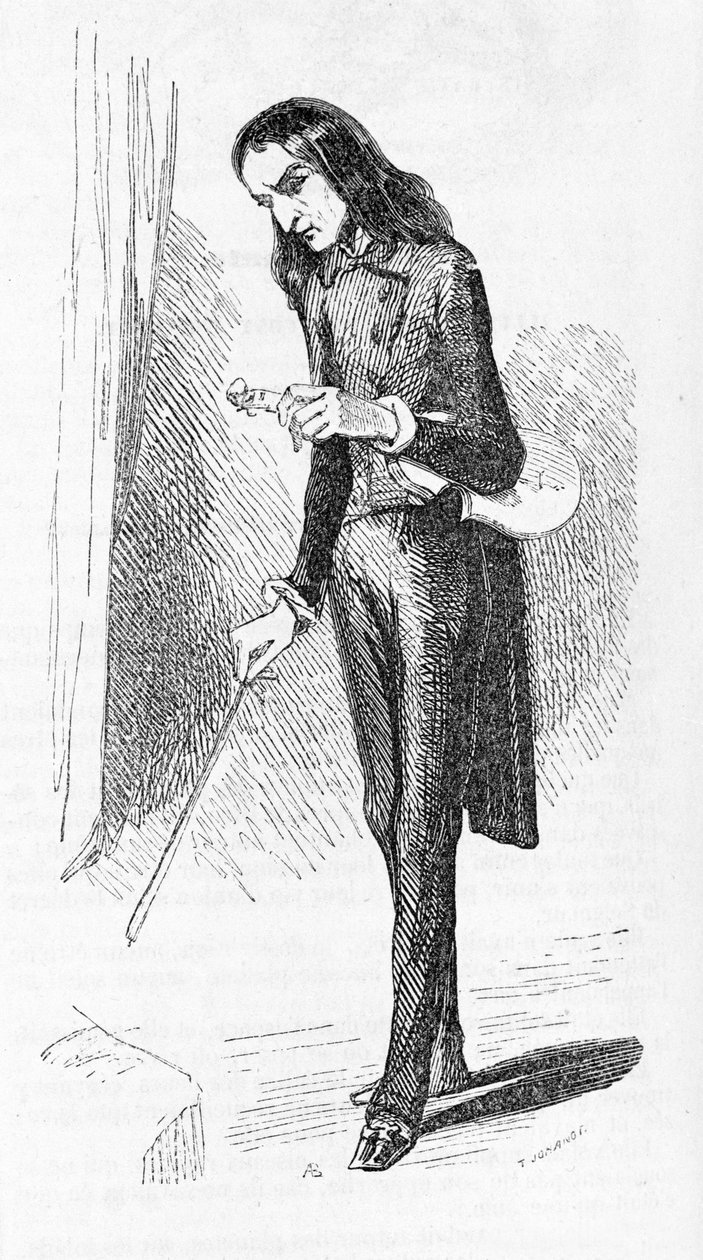 पगनिनी निकोलो (1782 - 1840), उत्कीर्णन, इतालवी संगीतकार और वायलिन वादक। द्वारा अज्ञात कलाकार