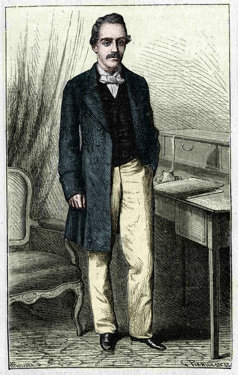 पॉल डू चिल्लू (1837-1903), इक्वेटोरियल अफ्रीका के फ्रांसीसी खोजकर्ता। द्वारा अज्ञात कलाकार