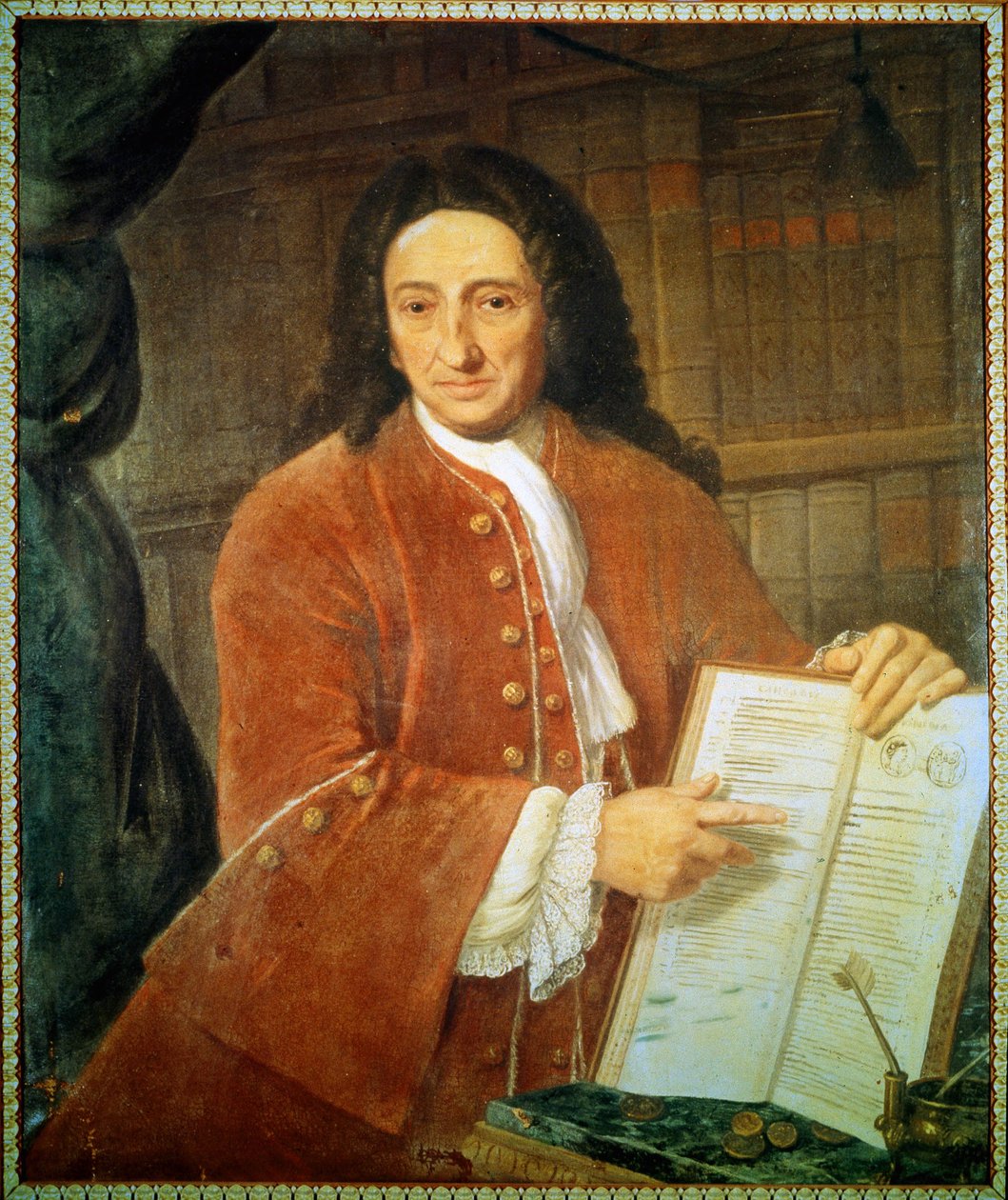 अपोस्टोलो ज़ेनो का पोर्ट्रेट (1668 - 1750), लिबरेटिस्ट और कवि। द्वारा अज्ञात कलाकार