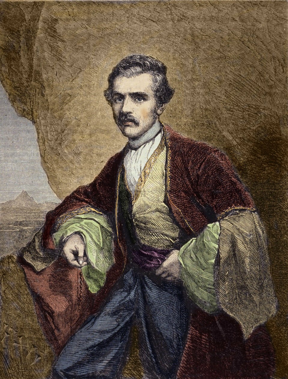 ऑस्टेन हेनरी लेयर्ड (1817-1894), अंग्रेजी यात्री और पुरातत्वविद् का पोर्ट्रेट। द्वारा अज्ञात कलाकार