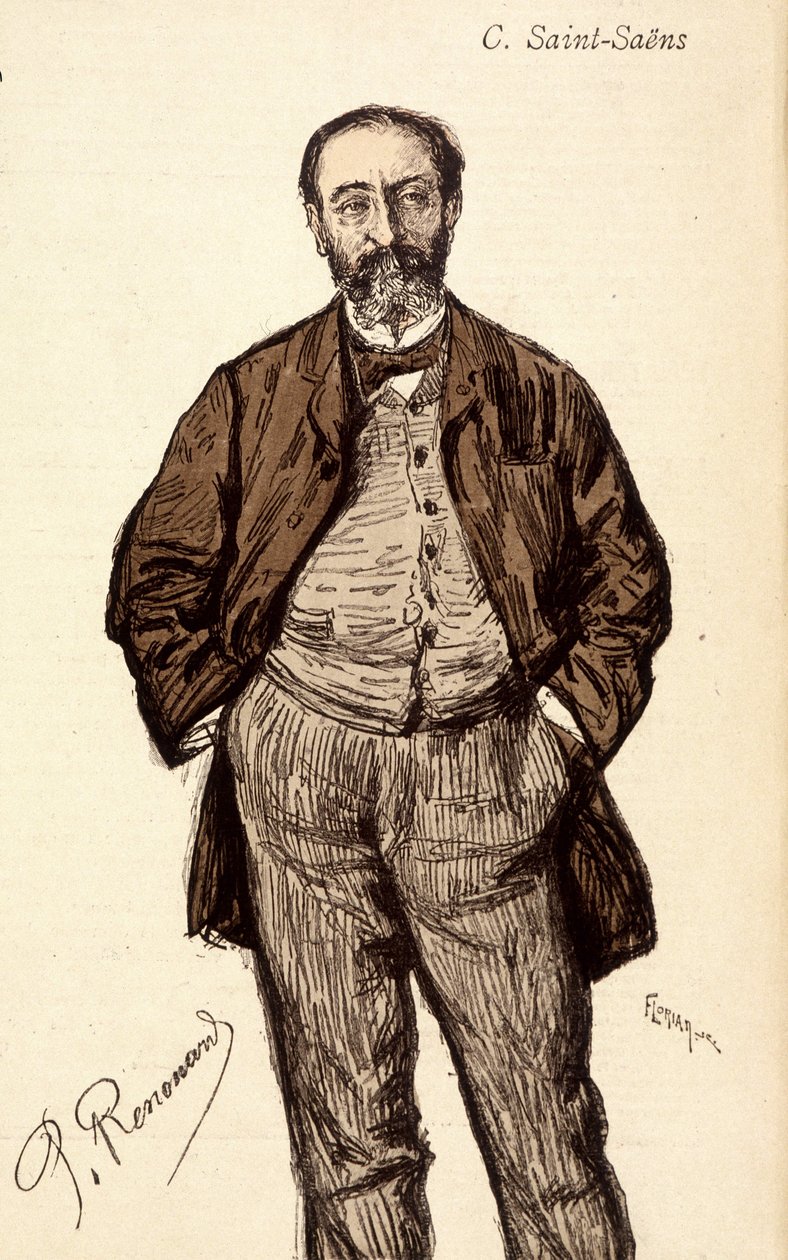 केमिली सेंट सेन्स (सेंट-सेन्स) का पोर्ट्रेट (1835-1921), फ्रांसीसी संगीतकार। द्वारा अज्ञात कलाकार