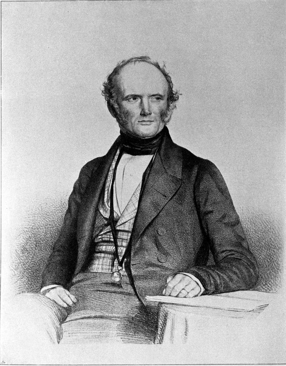 चार्ल्स लिएल का पोर्ट्रेट (1797 - 1875), स्कॉटिश भूविज्ञानी। द्वारा अज्ञात कलाकार