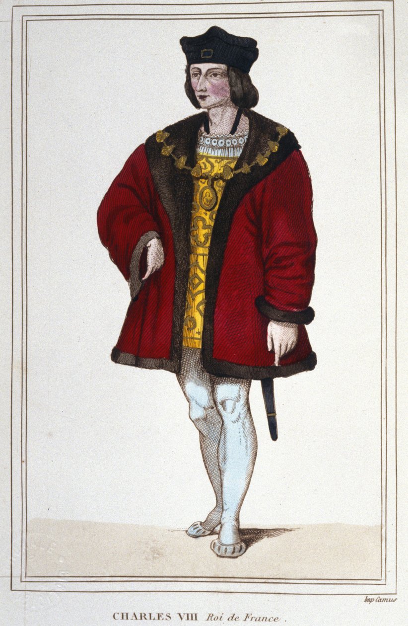 चार्ल्स VIII (1470 - 1498) का पोर्ट्रेट, 1830 . से उत्कीर्ण फ्रांस के राजा द्वारा अज्ञात कलाकार