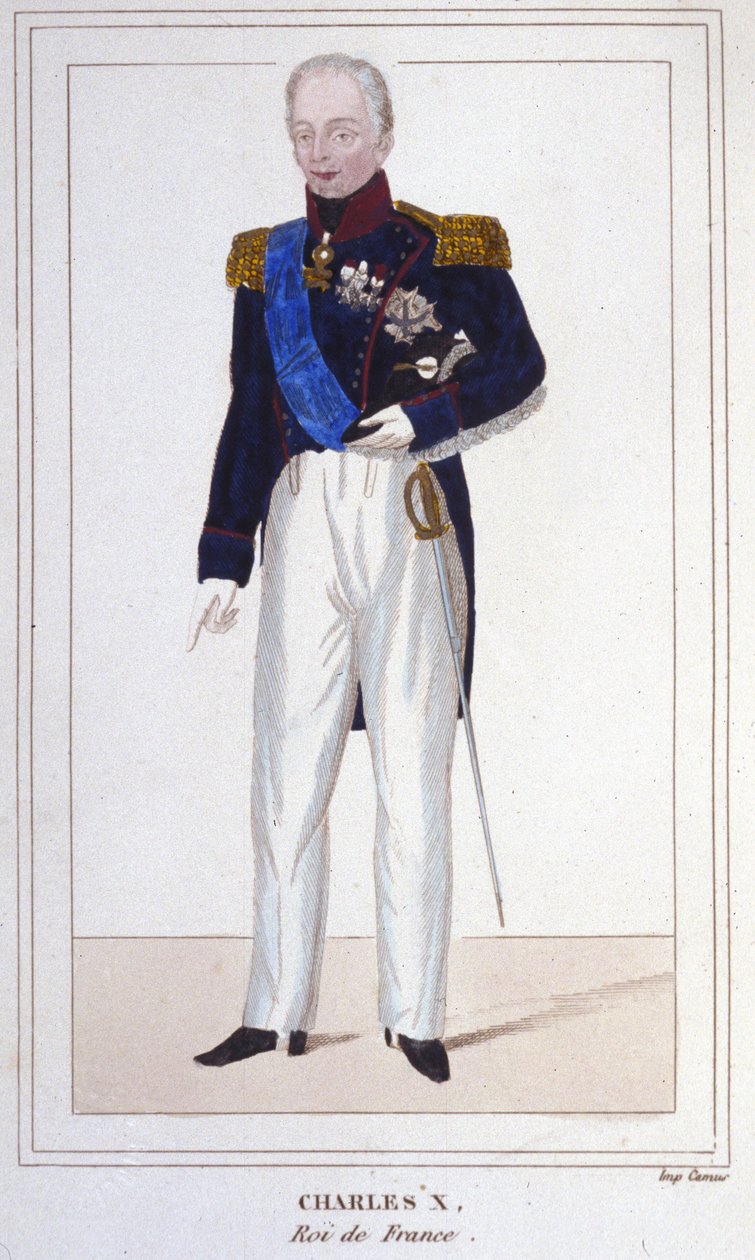 फ्रांस के राजा चार्ल्स एक्स का पोर्ट्रेट (1757 - 1836) 1830 . का उत्कीर्णन द्वारा अज्ञात कलाकार