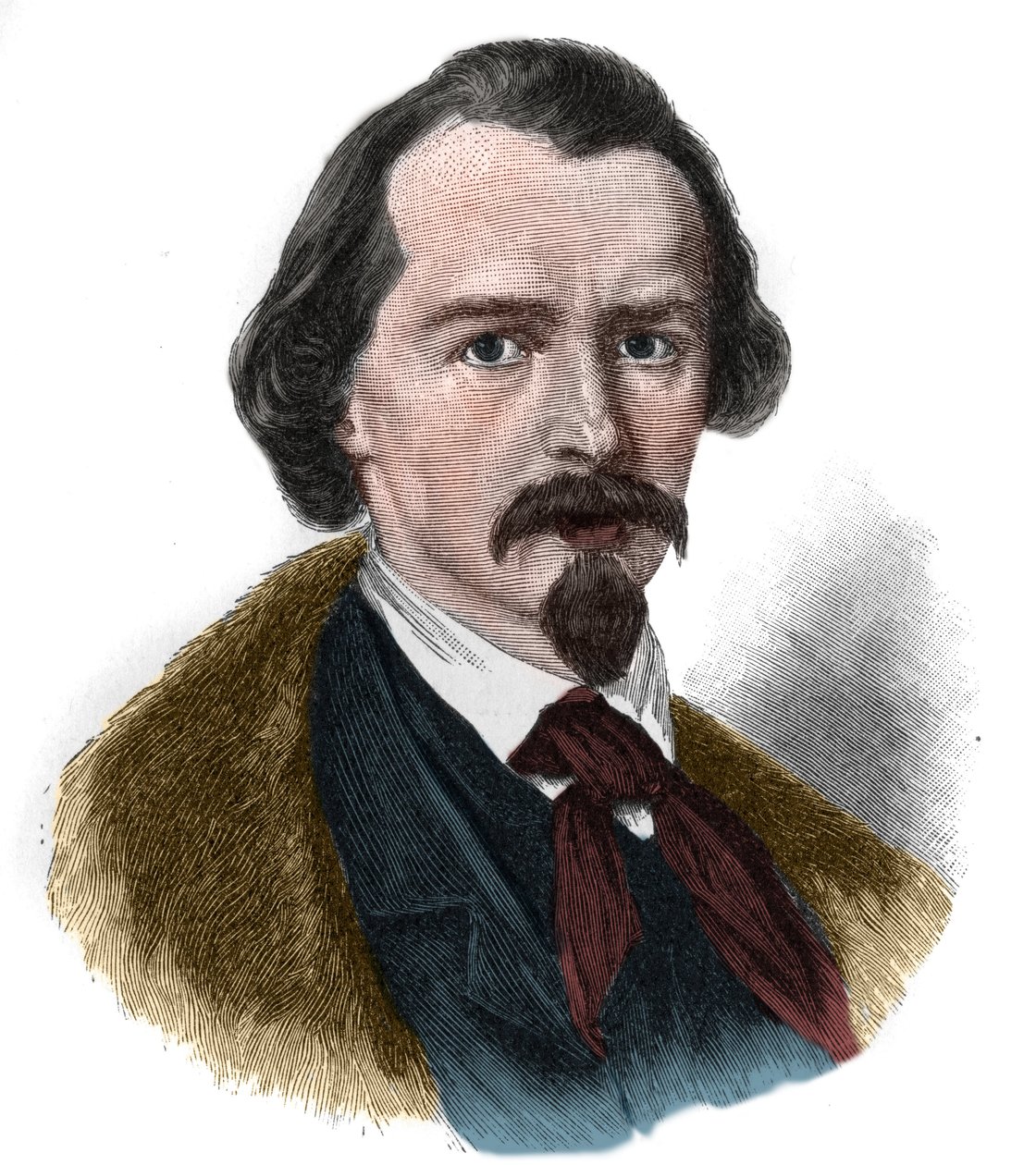 इमानुएल वॉन गेबेल (1815-1884) जर्मन कवि और नाटककार का पोर्ट्रेट। द्वारा अज्ञात कलाकार