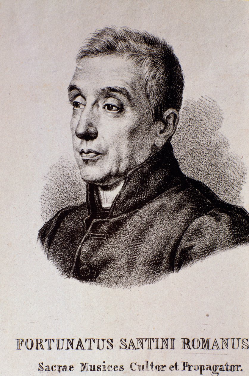 Fortunato Santini का पोर्ट्रेट (उत्कीर्णन) द्वारा अज्ञात कलाकार