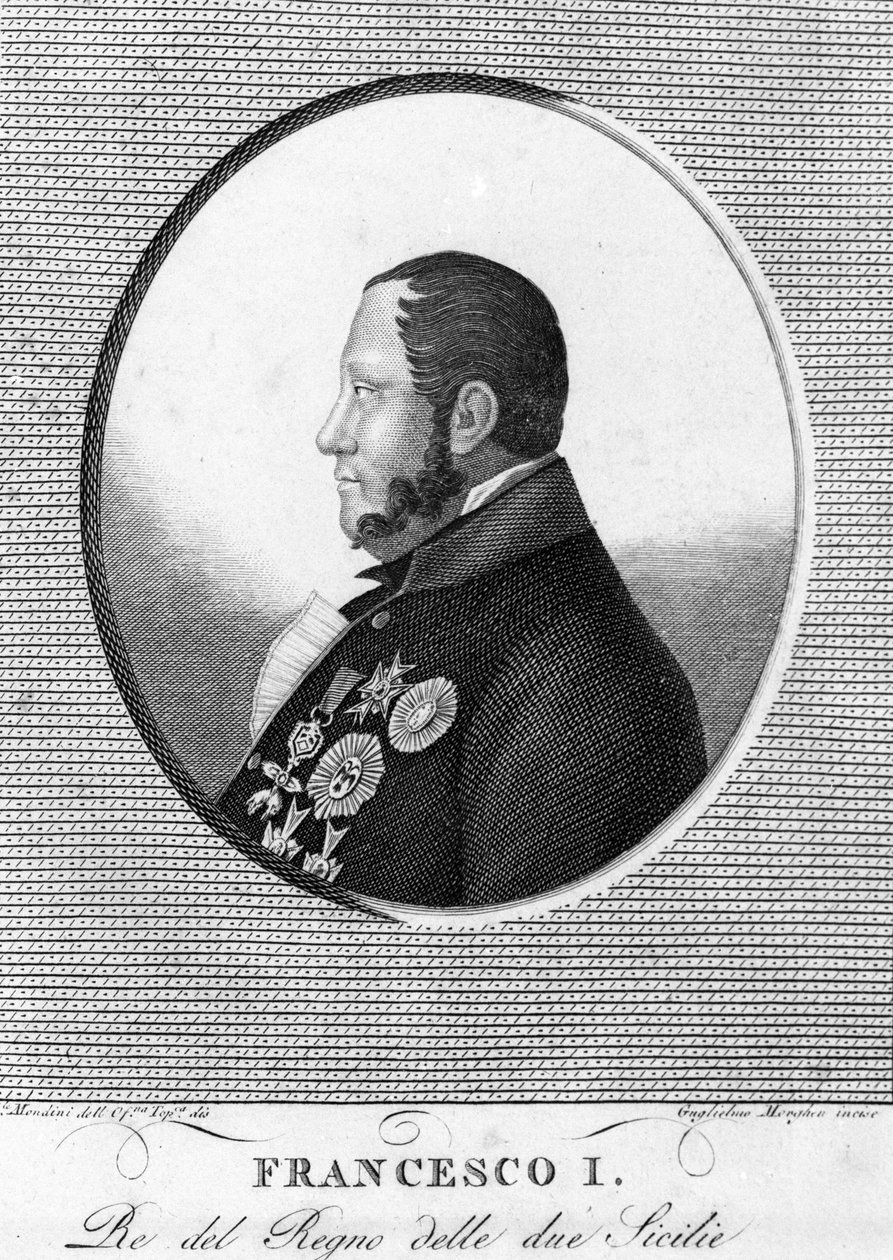फ्रेंकोइस 1 का पोर्ट्रेट (1777-1830), दो सिसिली का राजा। द्वारा अज्ञात कलाकार