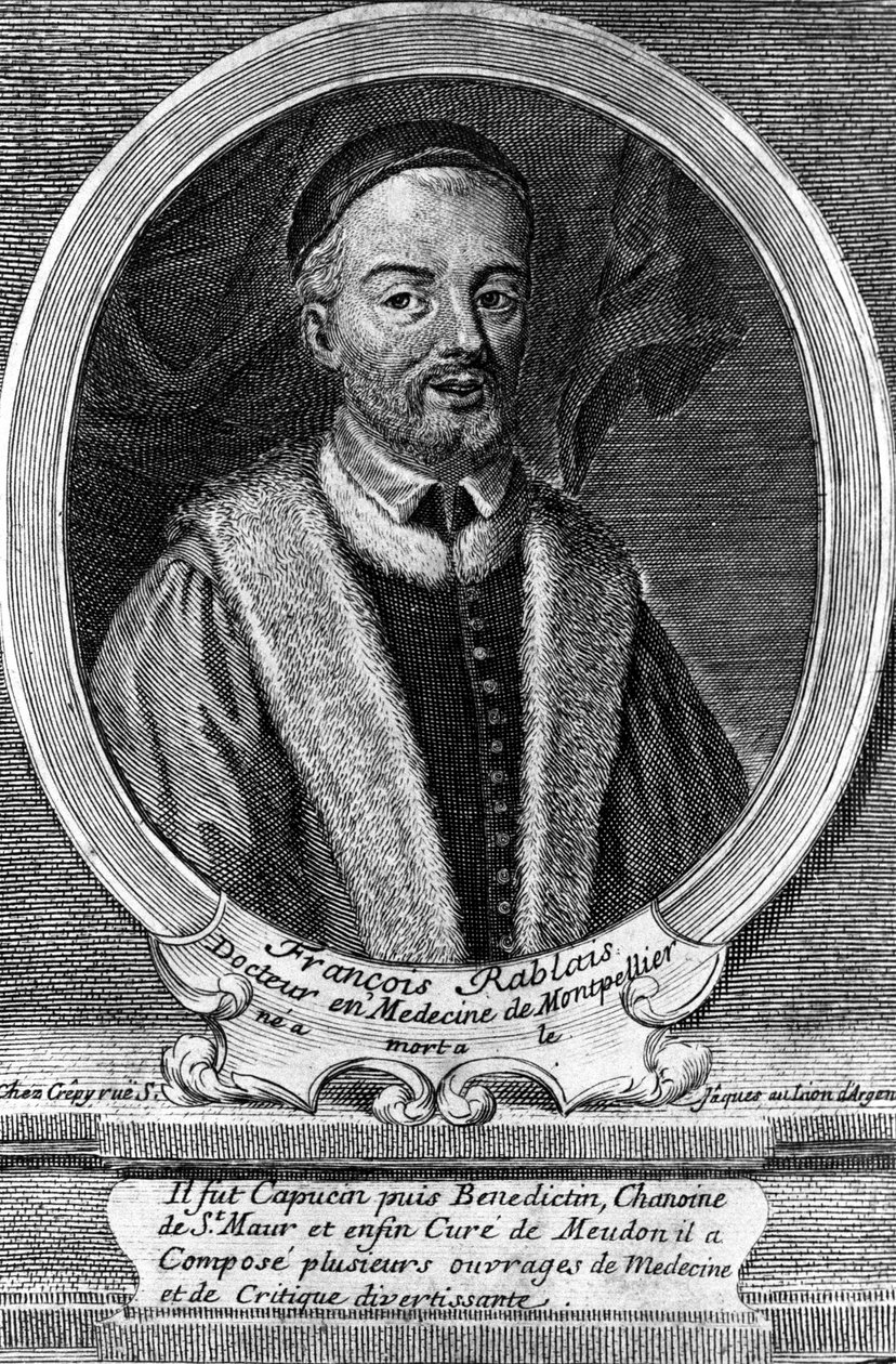 फ्रांकोइस रबेलैस का पोर्ट्रेट (1495 - 1553), फ्रांसीसी लेखक। द्वारा अज्ञात कलाकार