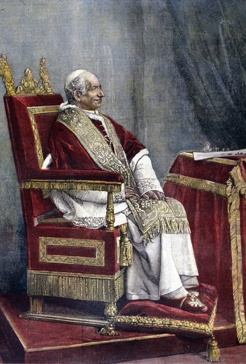Gioacchino PECCI का पोर्ट्रेट, लियो XIII (1810 - 1903), 254 वां पोप (1878 - 1903) द्वारा अज्ञात कलाकार