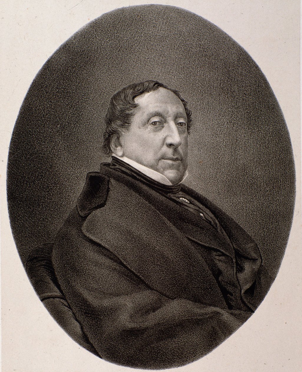 Gioacchino Rossini का पोर्ट्रेट (उत्कीर्णन) द्वारा अज्ञात कलाकार