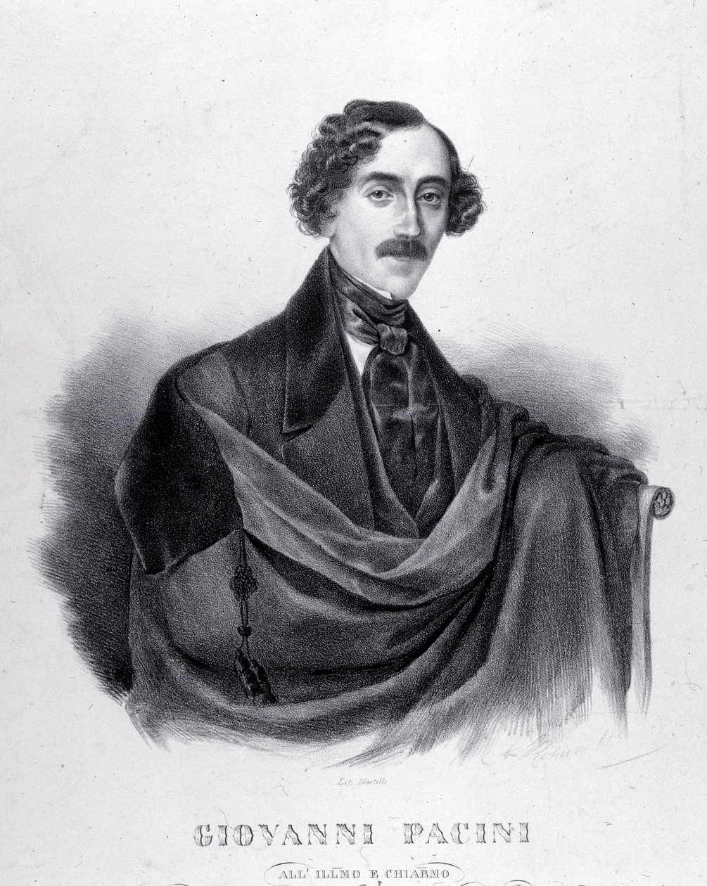 जियोवानी पचिनी का पोर्ट्रेट, इतालवी संगीतकार (1796-1867)। द्वारा अज्ञात कलाकार