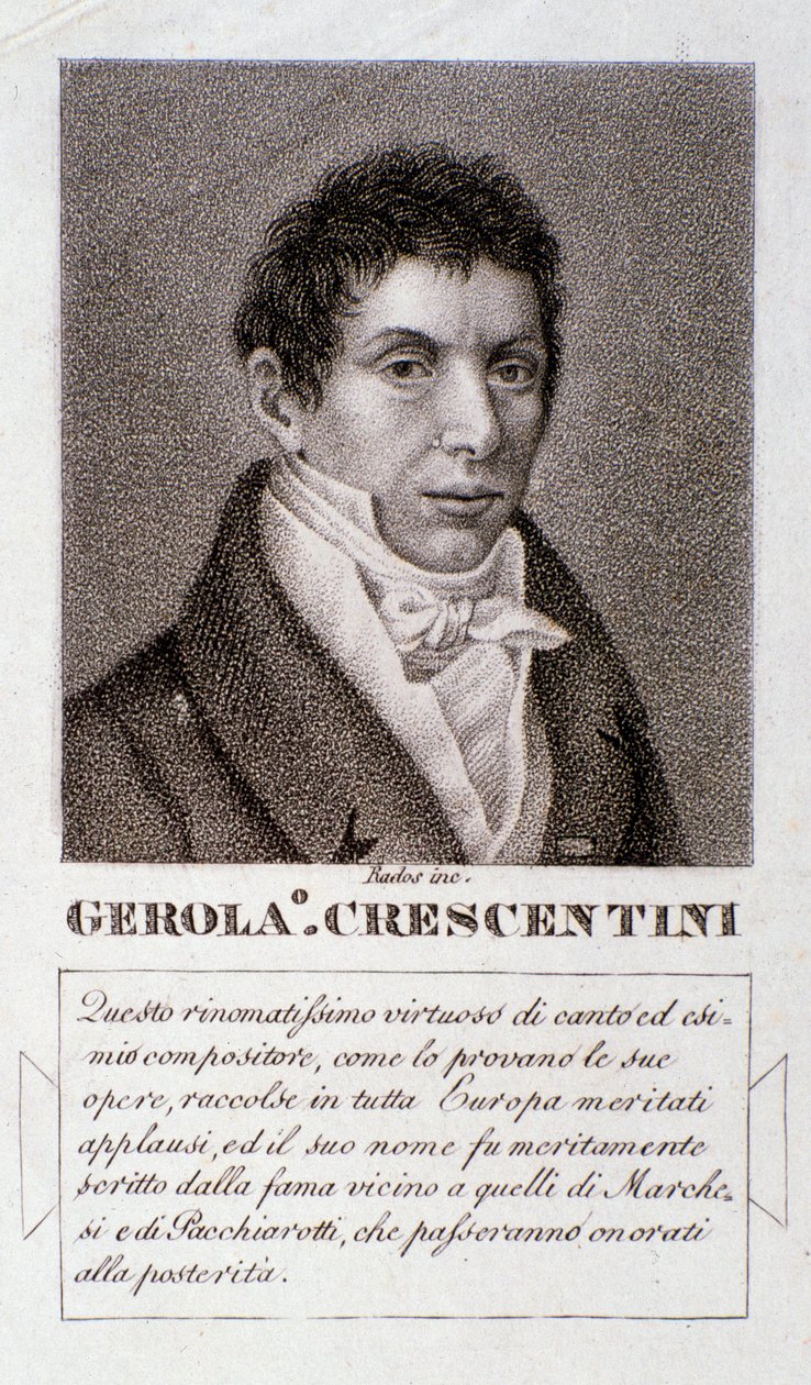 Girolamo Crescentini का पोर्ट्रेट (उत्कीर्णन) द्वारा अज्ञात कलाकार