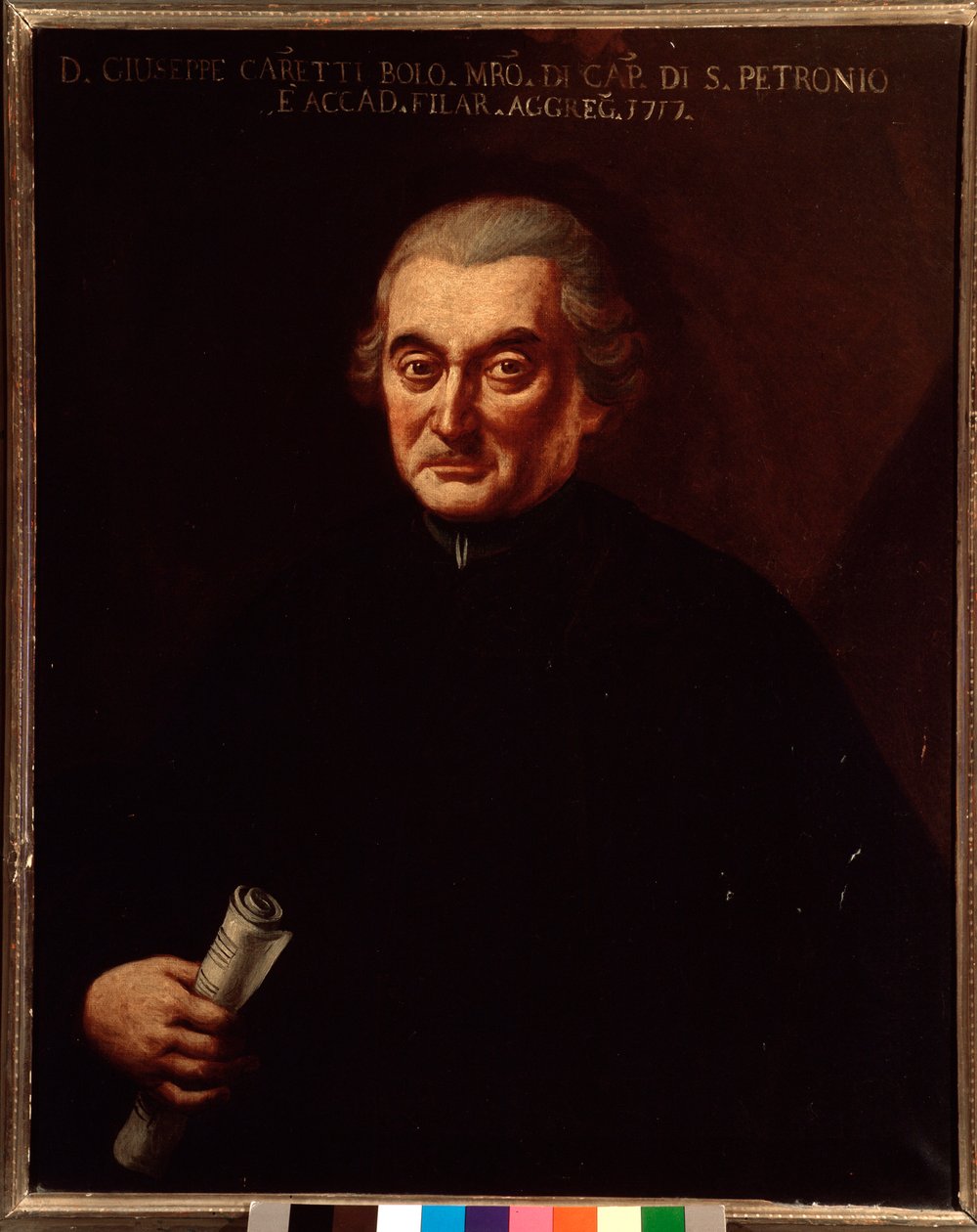 Giuseppe Maria Caretti (1690-1774) इतालवी संगीतकार बेनामी पेंटिंग का पोर्ट्रेट। 18 वीं सदी। बोलोग्ना, सिविक संग्रहालय संग्रहालय द्वारा अज्ञात कलाकार