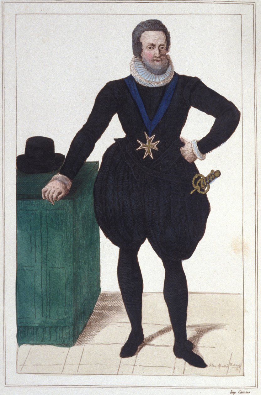 हेनरी चतुर्थ (1553-1610) का पोर्ट्रेट, फ्रांस का राजा 1830 का उत्कीर्णन द्वारा अज्ञात कलाकार