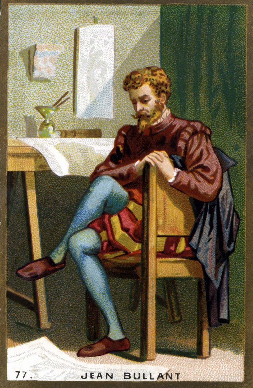 जीन बुलेंट का पोर्ट्रेट (1520 - 1578) फ्रांसीसी वास्तुकार, डिजाइनर और सिद्धांतकार। 19 वीं शताब्दी की क्रोमोलिथोग्राफी। द्वारा अज्ञात कलाकार