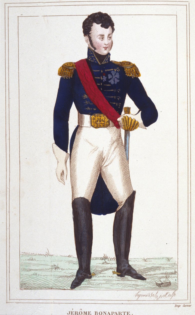 जोरोम बोनापार्ट का पोर्ट्रेट 1784-1860 1830 का उत्कीर्णन द्वारा अज्ञात कलाकार