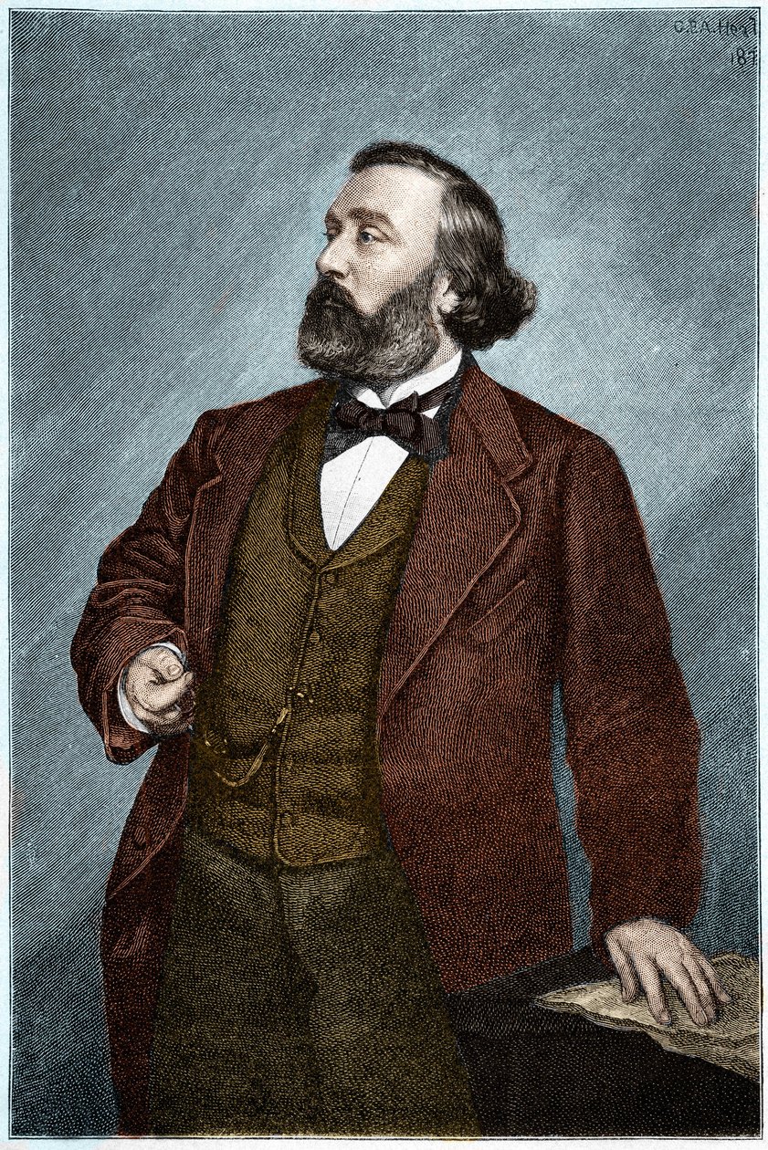 लियोन गैम्बेटा का पोर्ट्रेट (1838-1882), फ्रांसीसी राजनीतिज्ञ। द्वारा अज्ञात कलाकार
