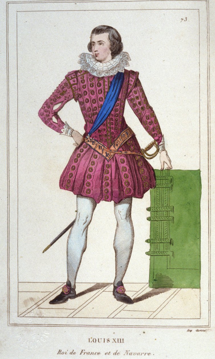 लुई XIII (1601 - 1643) का पोर्ट्रेट, फ्रांस का राजा 1830 . का उत्कीर्णन द्वारा अज्ञात कलाकार