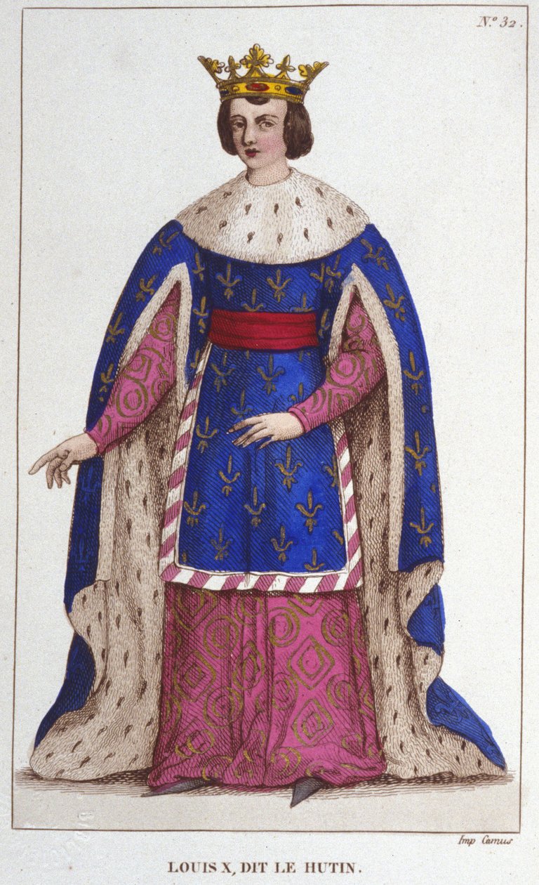 लुई एक्स द हुतिन (1289 - 1316) का पोर्ट्रेट, फ्रांस का राजा 1830 . का उत्कीर्णन द्वारा अज्ञात कलाकार