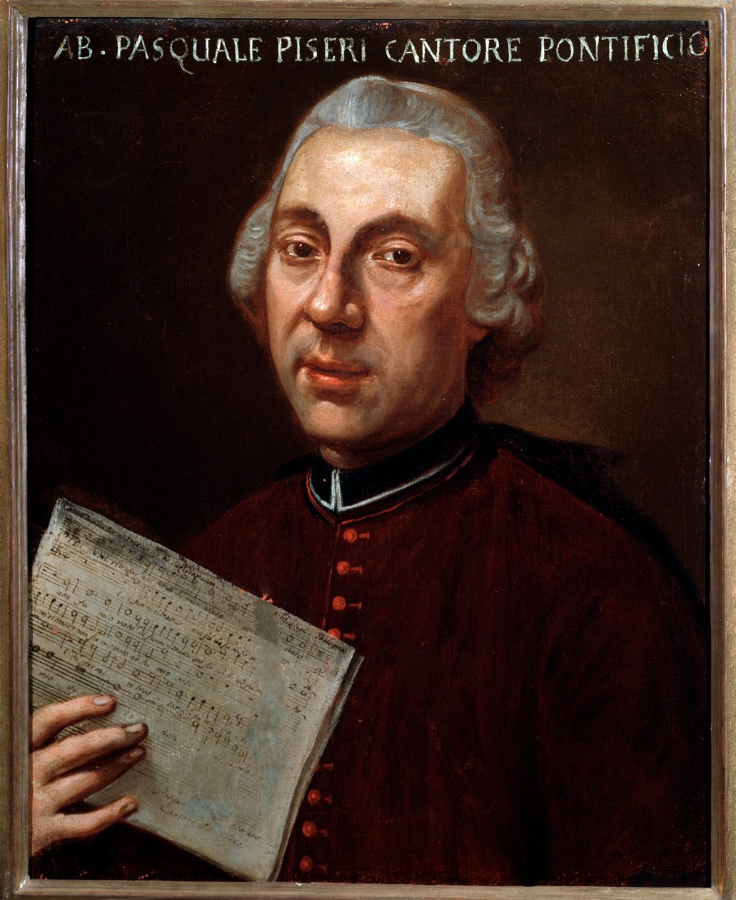 Pasquale Piseri (पिसारी) (1725-1778) इतालवी संगीतकार बेनामी पेंटिंग का पोर्ट्रेट। 18वीं सदी का बोलोग्ना, सिविक म्यूज़िक म्यूज़ियम द्वारा अज्ञात कलाकार