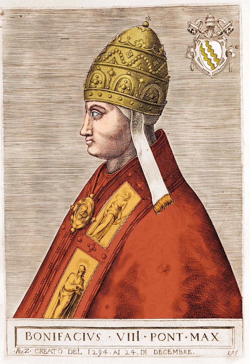 पोप बोनिफेस VIII का पोर्ट्रेट (बेनेडेटो कैटानी dit Bonifacio VIII .) द्वारा अज्ञात कलाकार