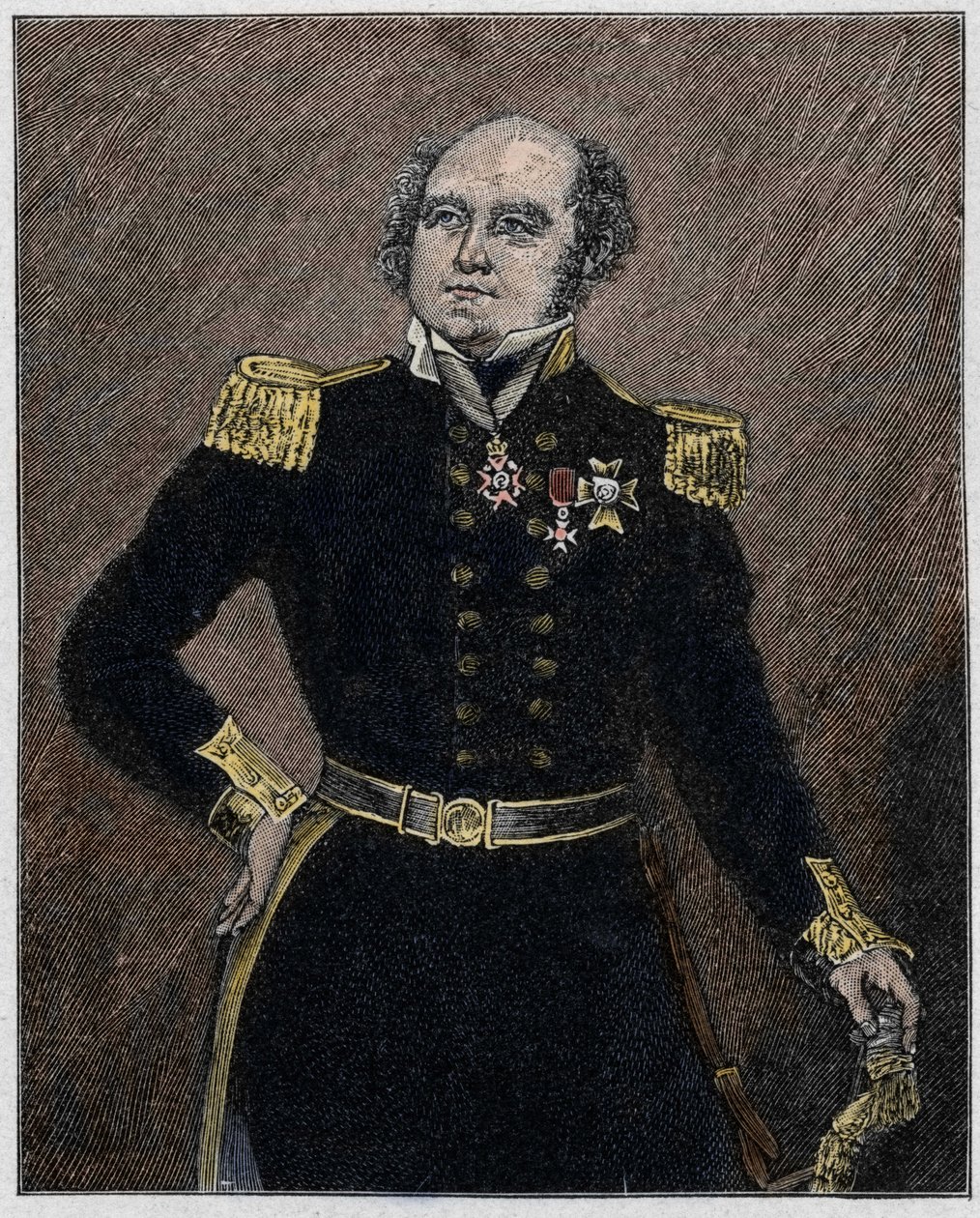 सर जॉन फ्रैंकलिन (1786-1847) नौसेना अधिकारी और ब्रिटिश खोजकर्ता का पोर्ट्रेट। द्वारा अज्ञात कलाकार