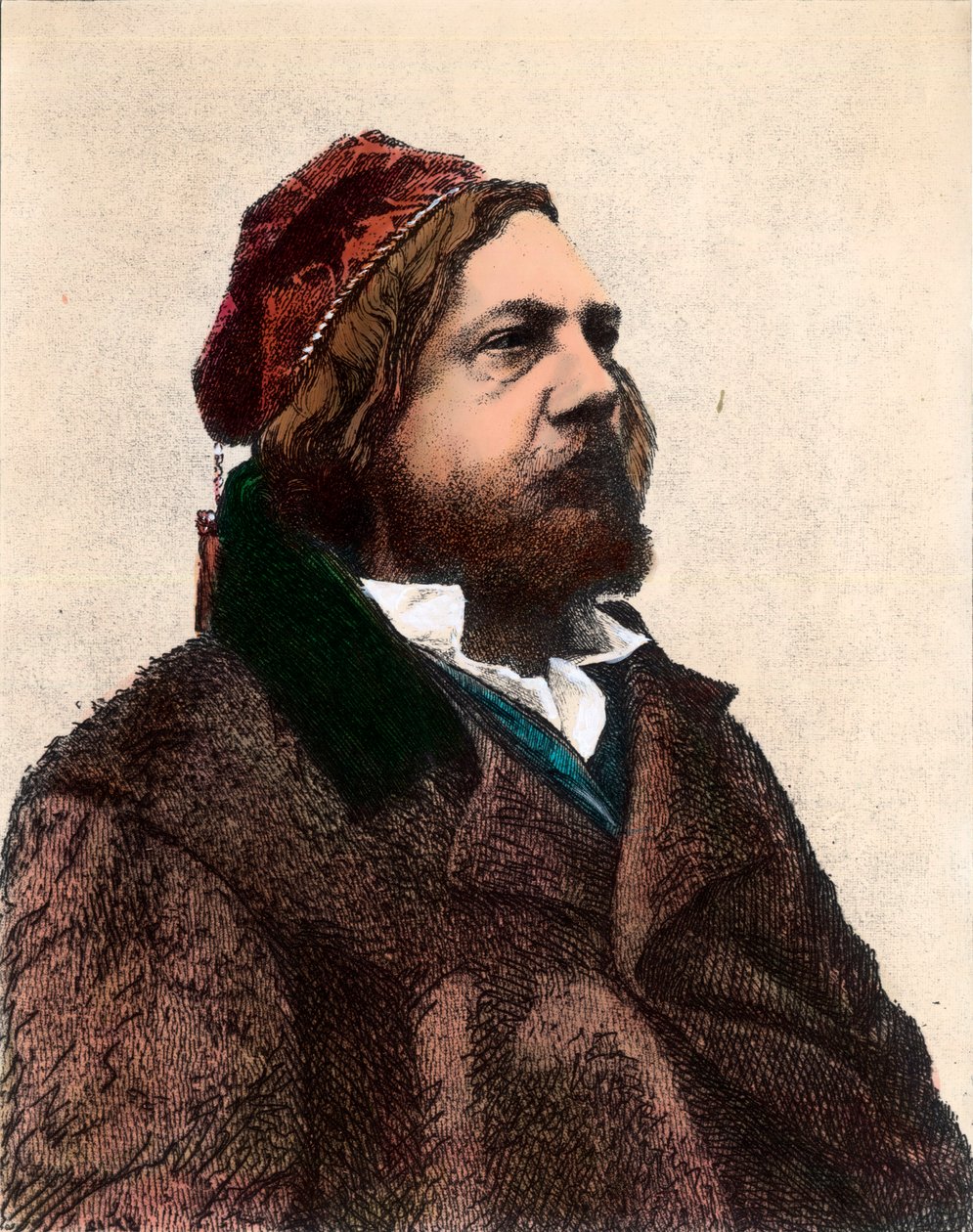 थियोफाइल गौटियर का पोर्ट्रेट (1811 - 1872), फ्रांसीसी कवि, उपन्यासकार और कला समीक्षक। 19वीं सदी की नक्काशी। निजी संग्रह। द्वारा अज्ञात कलाकार
