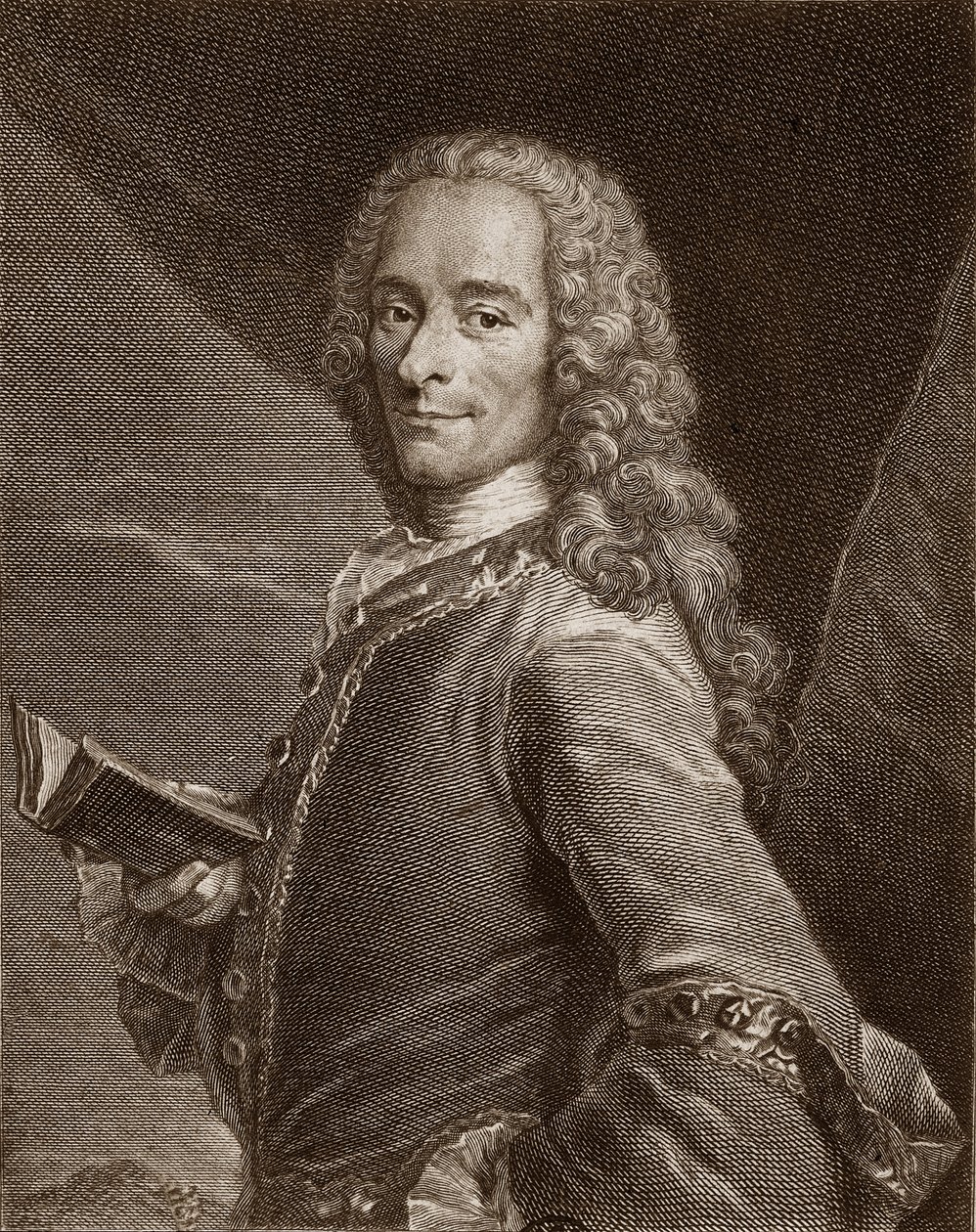 वोल्टेयर का पोर्ट्रेट (1694 - 1778)। द्वारा अज्ञात कलाकार