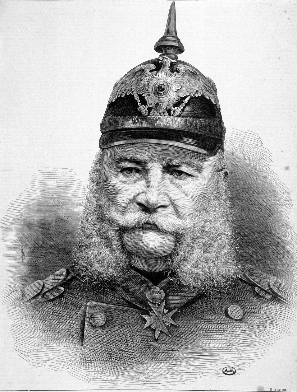 विलियम फ्रेडरिक लुडविग प्रथम, प्रशिया के राजा और जर्मनी के सम्राट (1797-1888) का पोर्ट्रेट। द्वारा अज्ञात कलाकार