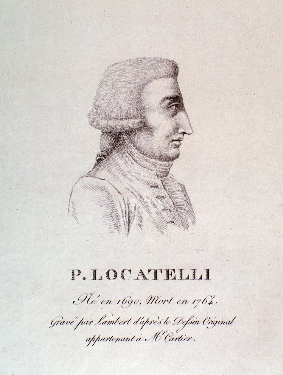 इतालवी वायलिन वादक और संगीतकार पिएत्रो लोकाटेली (1695-1762) का चित्र उत्कीर्णन। 18 वीं सदी। बोलोग्ना, सिविक संगीत संग्रहालय द्वारा अज्ञात कलाकार