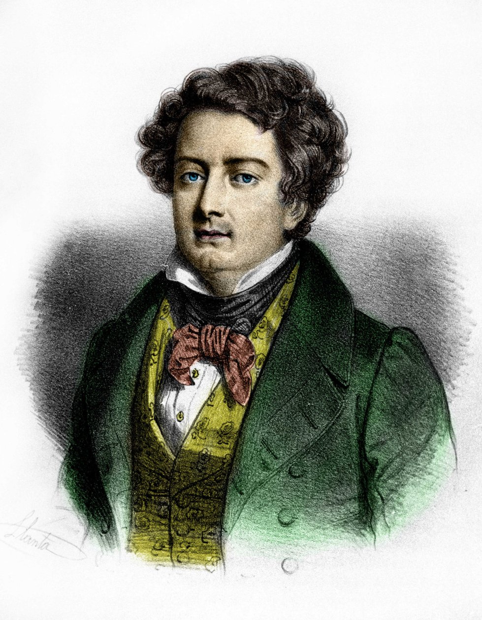 फ्रांसीसी टेनर एडॉल्फ़ नौरिट (1802-1839) का पोर्ट्रेट। द्वारा अज्ञात कलाकार