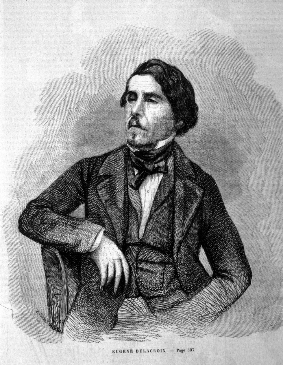 चित्रकार यूजीन डेलाक्रोइक्स (1798 - 1863) का पोर्ट्रेट। द्वारा अज्ञात कलाकार