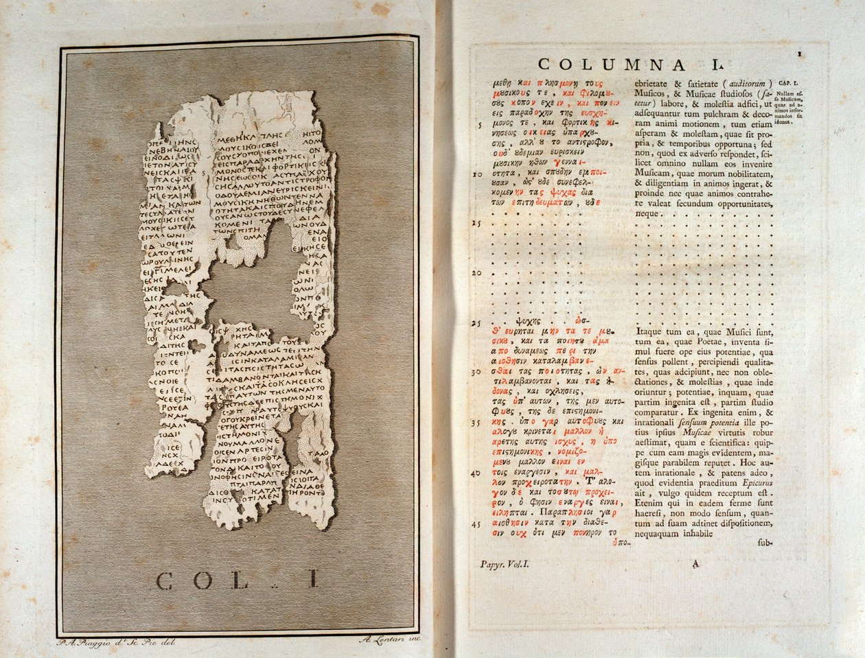गदारा के फिलोडेमा के हरकुलनम के पेपिरस का प्रजनन (1793) द्वारा अज्ञात कलाकार