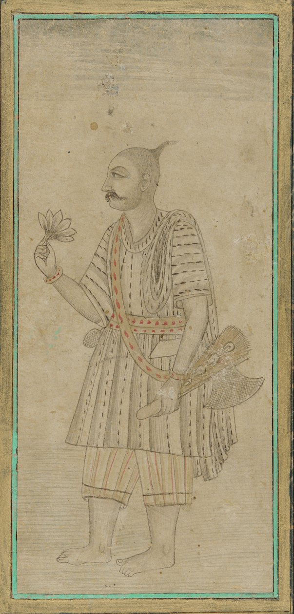 एक आदमी, साधु की खड़ी आकृति द्वारा अज्ञात कलाकार