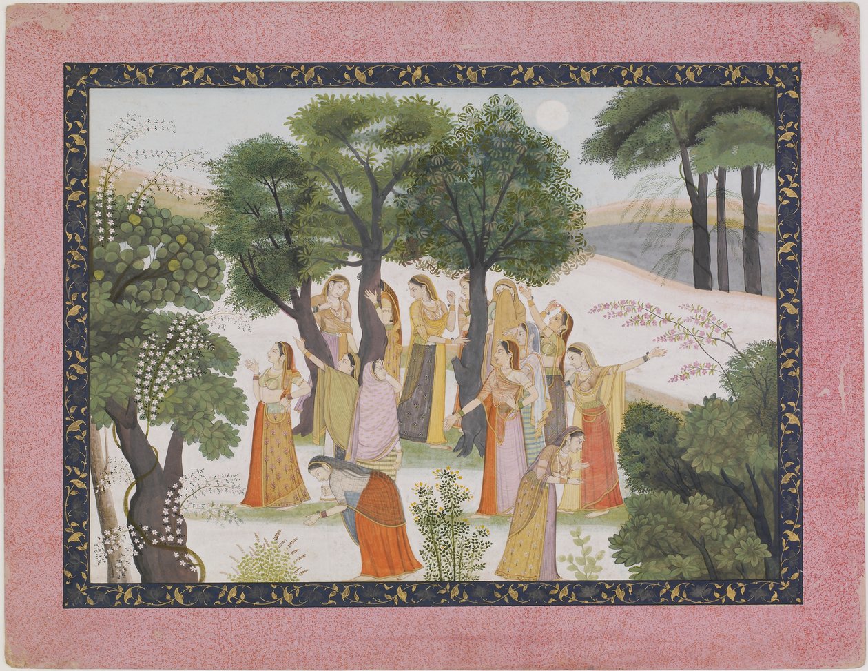 गोपियाँ emभागवत पुराणem से कृष्ण की खोज करती हैं द्वारा अज्ञात कलाकार