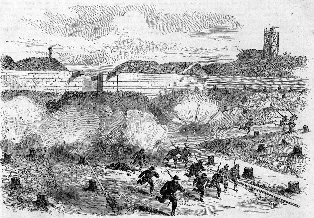 1871 में पेरिस कम्यून। 1871 में कम्यून के संघों द्वारा पोर्ट डी'एट्यूइल की बमबारी। द्वारा अज्ञात कलाकार